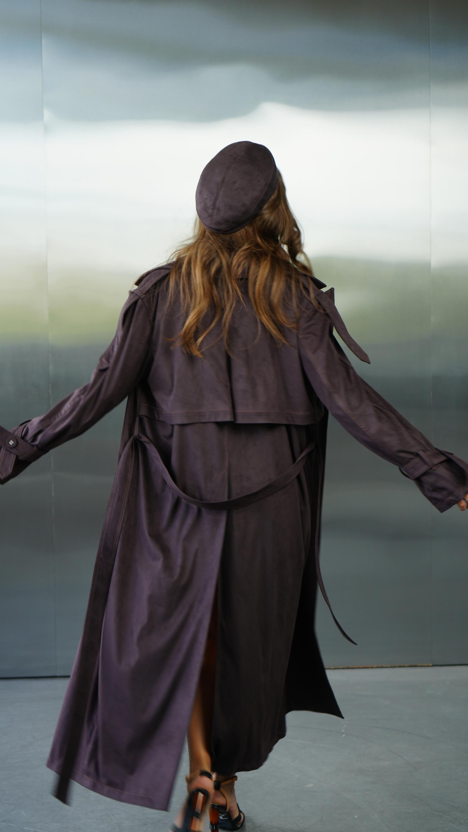 Замшевий тренч Chocolate